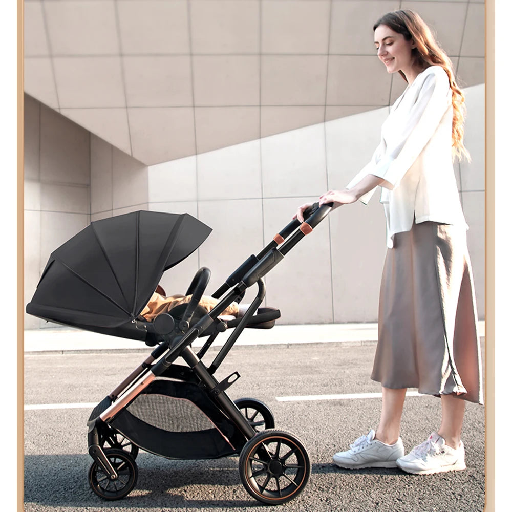 High Landscape Convertible Stroller with Reversible Seat – All-Terrain Wheels & 3-Position Recline