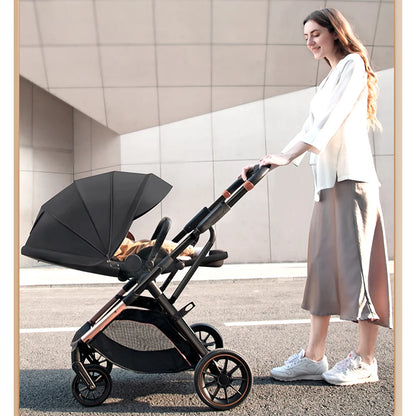 High Landscape Convertible Stroller with Reversible Seat – All-Terrain Wheels & 3-Position Recline