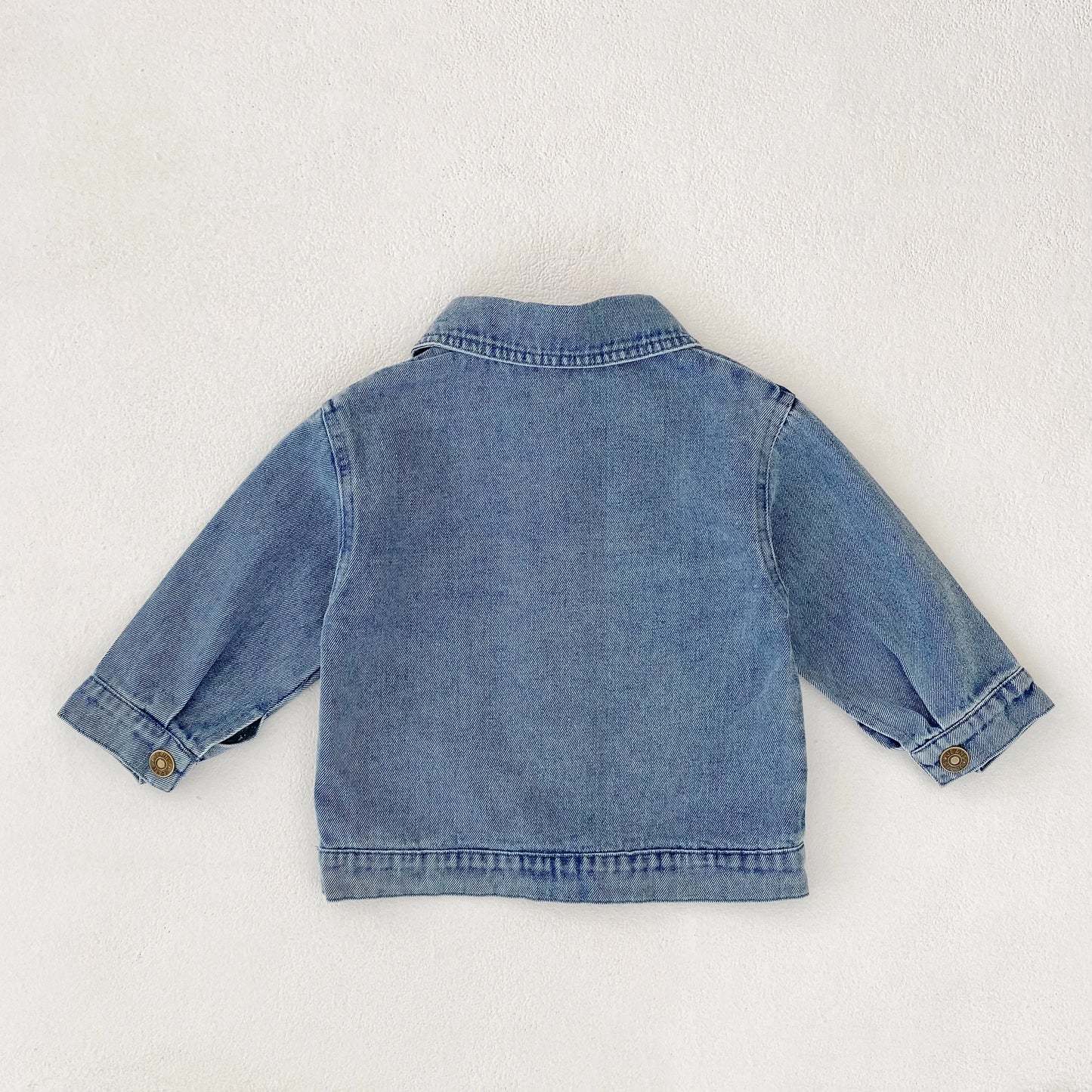 Baby Denim Jacket with Double Pockets – Soft Cotton Button Jacket (Ages 6–24 Months)
