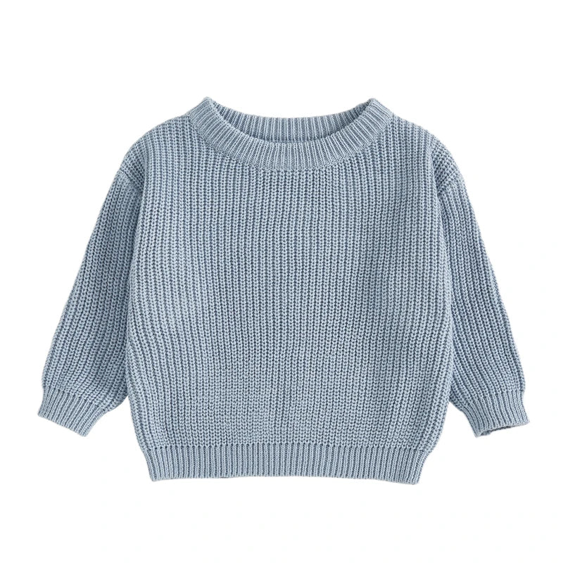 Classic Knit Baby Sweater – Soft Cotton Crewneck Pullover (0–5 Years)