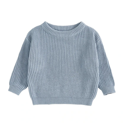 Classic Knit Baby Sweater – Soft Cotton Crewneck Pullover (0–5 Years)