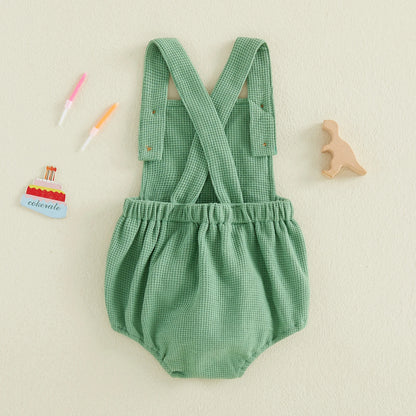 First Birthday Dinosaur Overall Romper for Baby Boys
