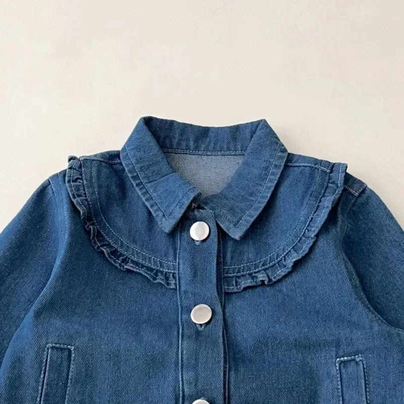 Baby Girls Ruffle Denim Jacket – Sweet Princess Style (1–6 Years)