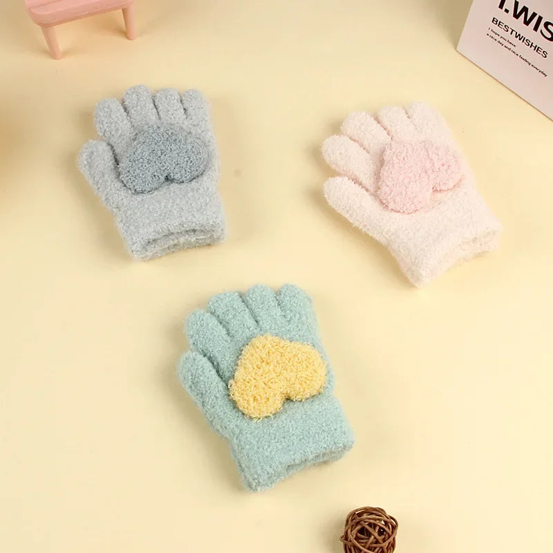 Soft Cartoon Winter Gloves for Toddlers (Ages 1–3)