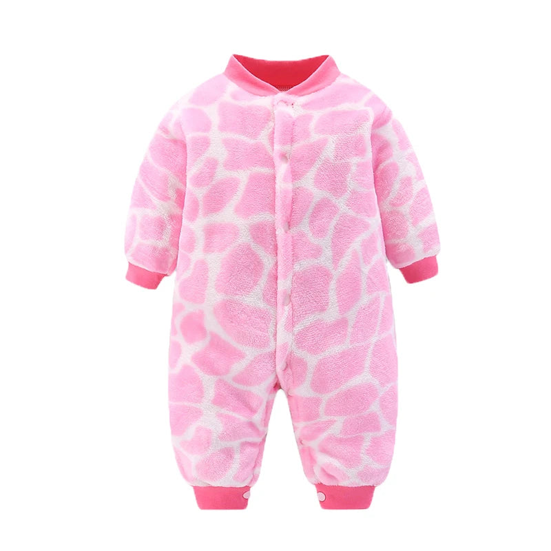 Plush Printed Fleece Romper for Babies