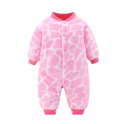 Plush Printed Fleece Romper for Babies
