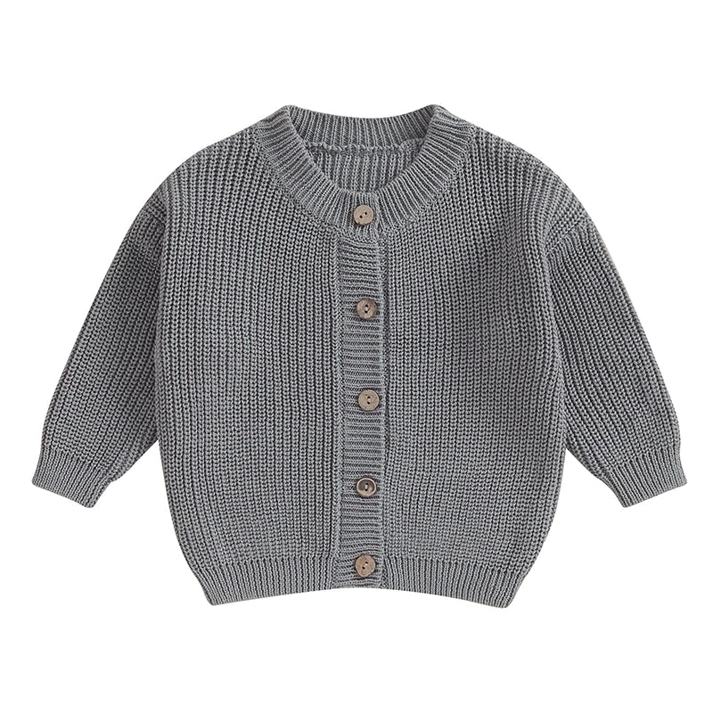 Button-Front Chunky Knit Cardigan for Girls