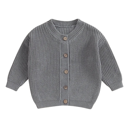 Button-Front Chunky Knit Cardigan for Girls