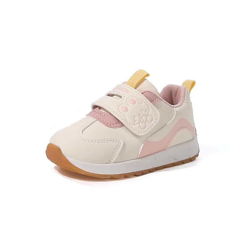 Panda Patch Velcro Toddler Sneakers with Colorblock Accents