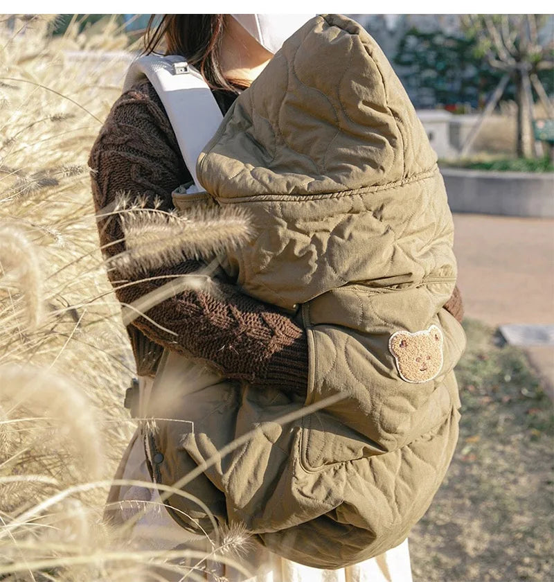 Cozy Hooded Baby Stroller Blanket & Carrier Cover – Quilted Swaddle Wrap for Newborns (Autumn–Winter)