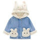 Blue with white faux-fur