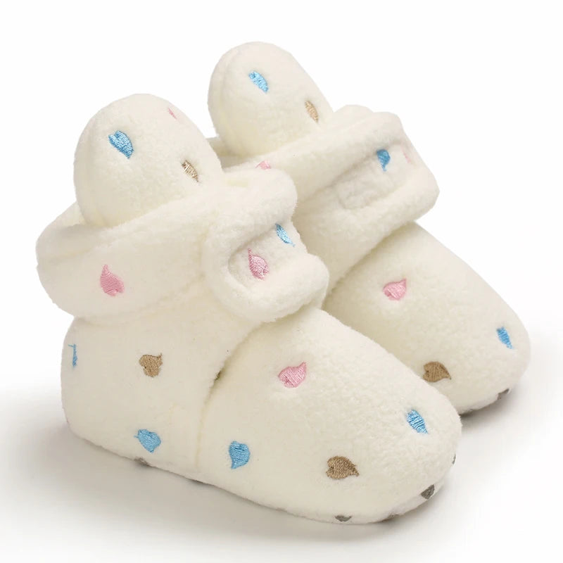 Cozy Fleece-Lined Baby Booties with Sweet Prints & Soft Cuffs