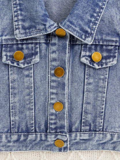 Butterfly Flight Girls’ Denim Vest & Pants 3-Piece Set