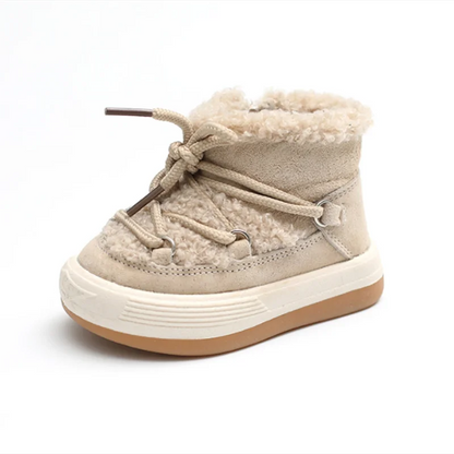Plush-Lined Lace-Up Snow Boots for Toddlers