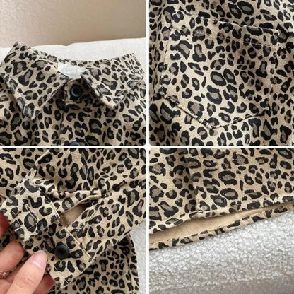 Leopard Print Button-Front Shirt for Boys