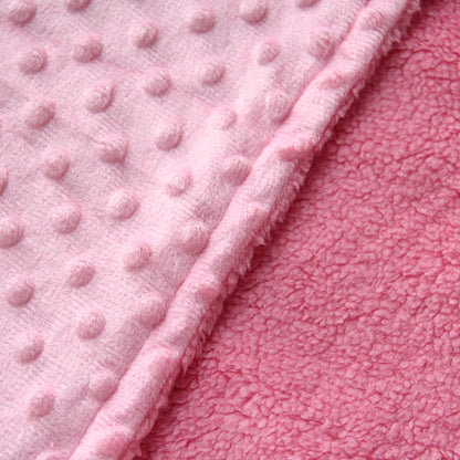 Raised Dot Plush Baby Blanket with Sherpa Fleece Backing