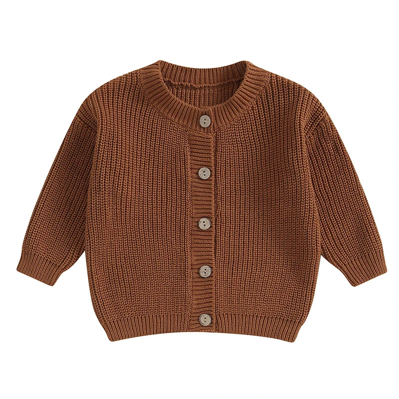 Button-Front Chunky Knit Cardigan for Girls