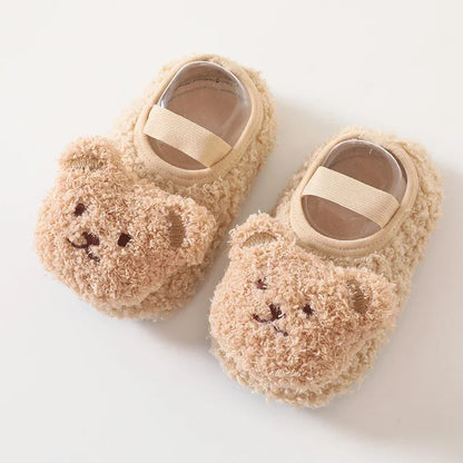 Plush Bear Baby First Walker Shoes – Soft, Non-Slip & Cozy (0–18 Months)