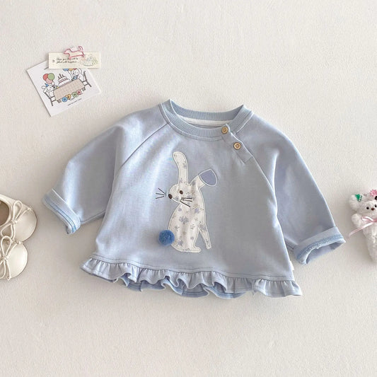 Heart Patch Ruffle Denim Pants & Bunny Top Separates