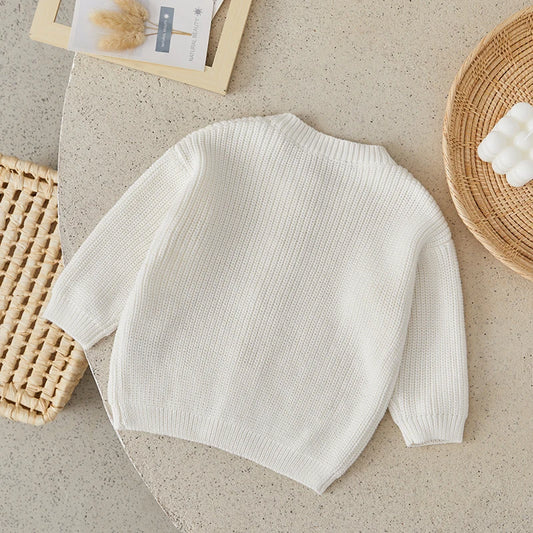 Button-Front Chunky Knit Cardigan for Girls