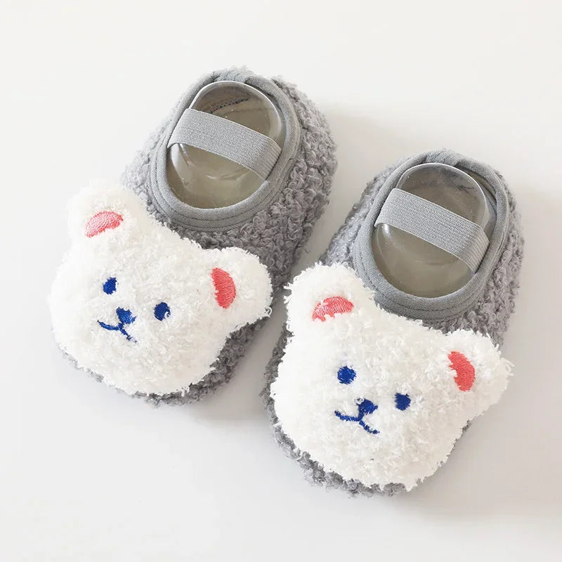 Plush Bear Baby First Walker Shoes – Soft, Non-Slip & Cozy (0–18 Months)