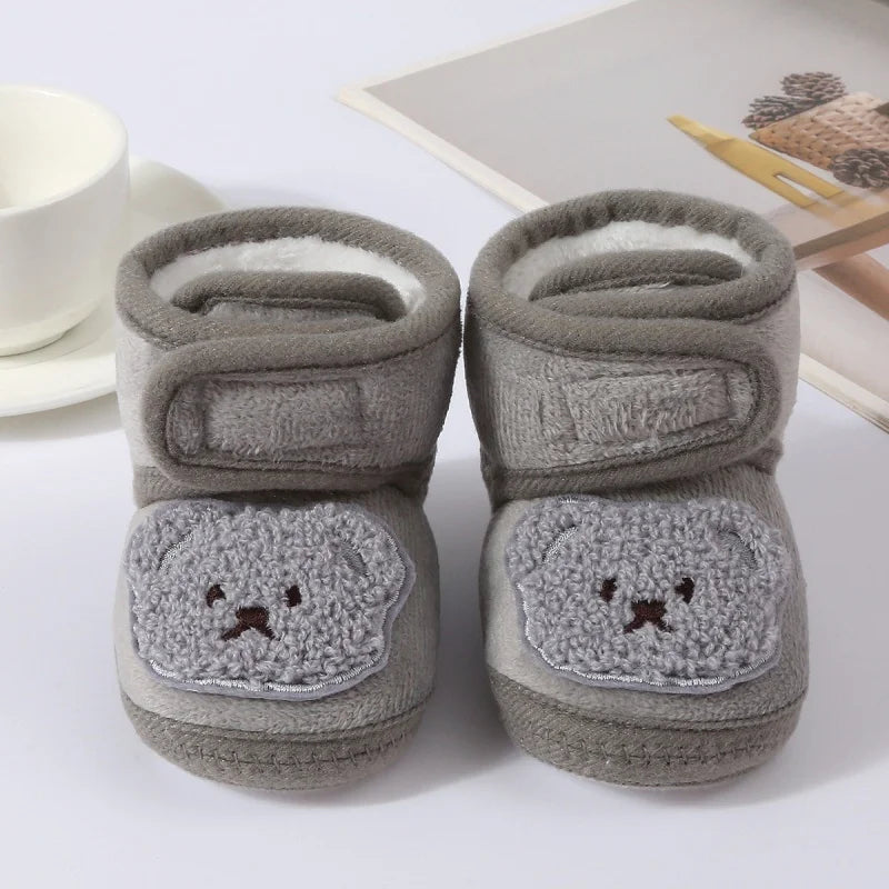 Soft Plush Bear Baby Booties – Cozy Winter First Walkers (0–18 Months)