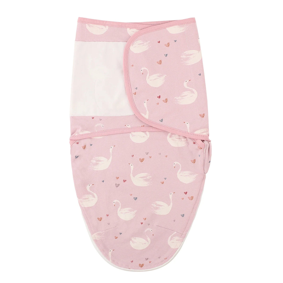 Cartoon Print Cotton Baby Swaddle Wrap with Adjustable Velcro & Zipper