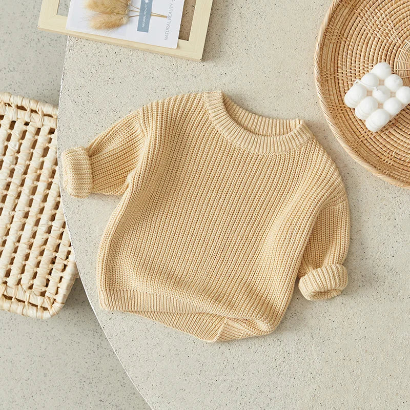 Classic Crewneck Cotton-Blend Knit Sweater for Babies & Kids
