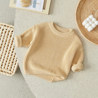 Classic Crewneck Cotton-Blend Knit Sweater for Babies & Kids