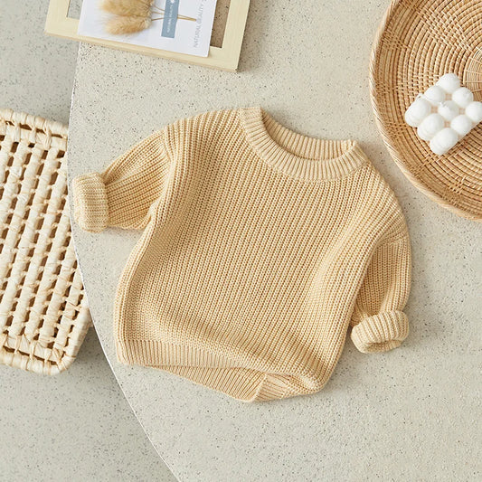 Classic Crewneck Cotton-Blend Knit Sweater for Babies & Kids