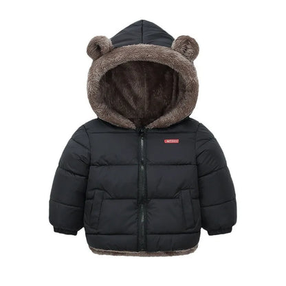 Bear-Ear Plush-Lined Kids’ Puffer Jacket