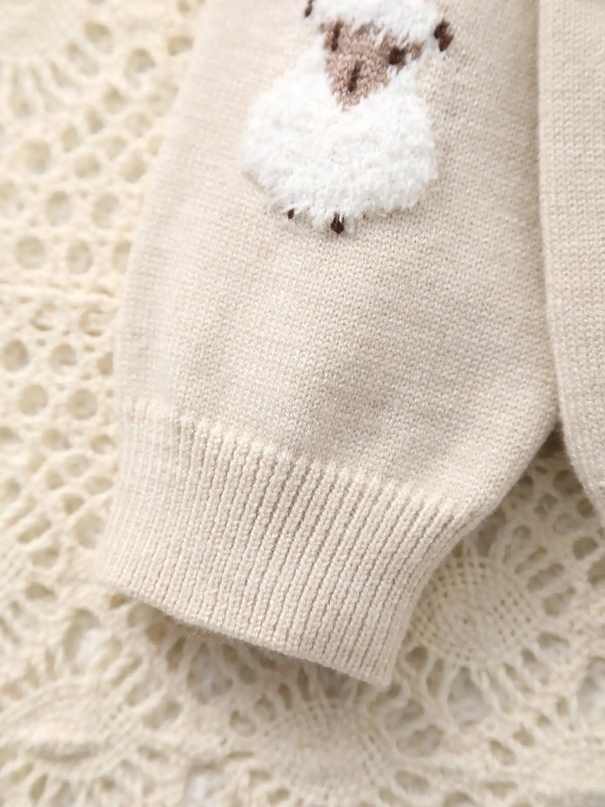 Fluffy Little Sheep Knit Cardigan for Baby Girls