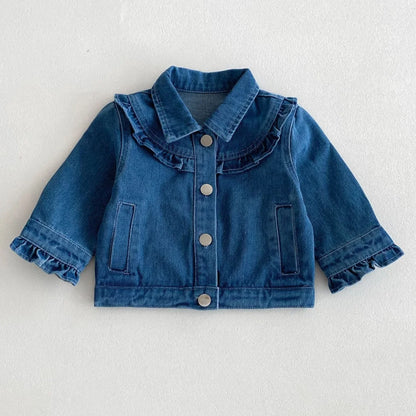 Baby Girls Ruffle Denim Jacket – Sweet Princess Style (1–6 Years)