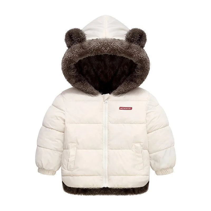 Bear-Ear Plush-Lined Kids’ Puffer Jacket