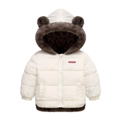 Bear-Ear Plush-Lined Kids’ Puffer Jacket