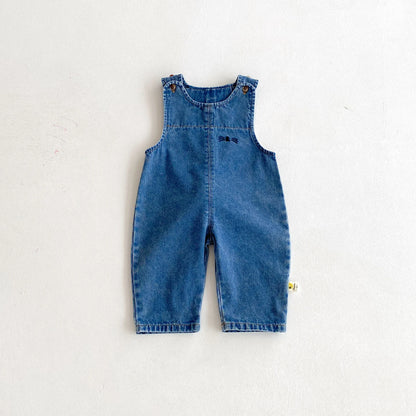 Bunny Ear & Pom-Pom Tail Denim Romper for Babies