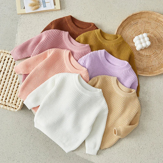 Classic Crewneck Cotton-Blend Knit Sweater for Babies & Kids