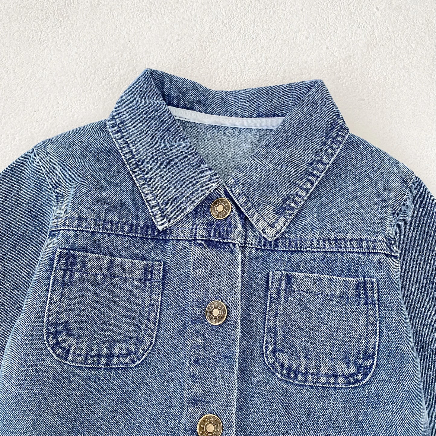Baby Denim Jacket with Double Pockets – Soft Cotton Button Jacket (Ages 6–24 Months)