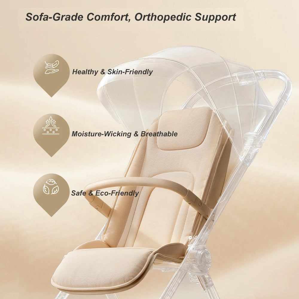 Lightweight Compact Travel Stroller with Reclining Seat – One-Hand Fold & UPF 50+ Canopy