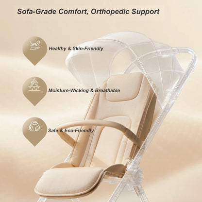Lightweight Compact Travel Stroller with Reclining Seat – One-Hand Fold & UPF 50+ Canopy