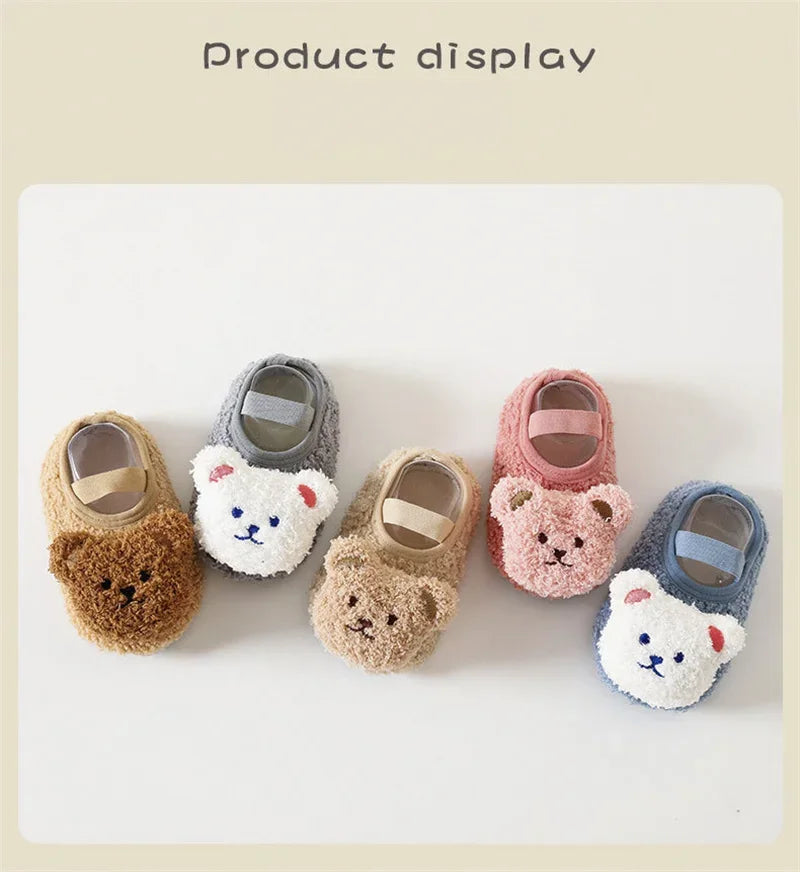 Plush Bear Baby First Walker Shoes – Soft, Non-Slip & Cozy (0–18 Months)