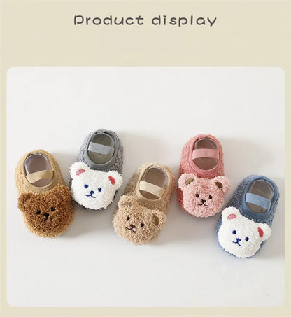 Plush Bear Baby First Walker Shoes – Soft, Non-Slip & Cozy (0–18 Months)