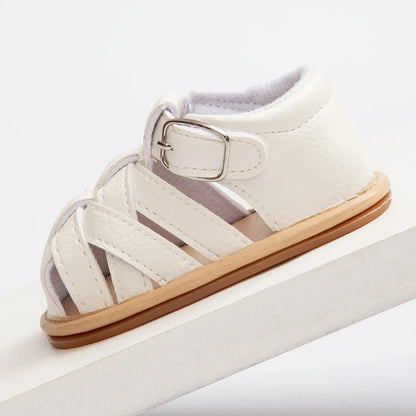Woven Leather Fisherman Sandals with Buckle for Babies