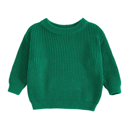 Classic Knit Baby Sweater – Soft Cotton Crewneck Pullover (0–5 Years)