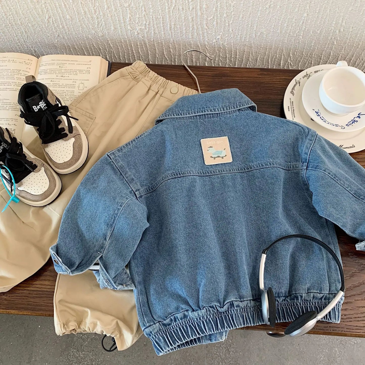 Kids Korean-Style Denim Jacket – Lightweight Spring & Fall Zip Jacket (Ages 2–7)
