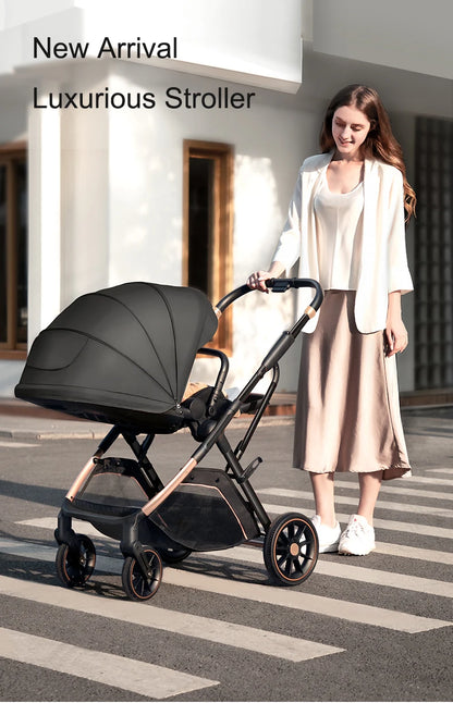 High Landscape Convertible Stroller with Reversible Seat – All-Terrain Wheels & 3-Position Recline