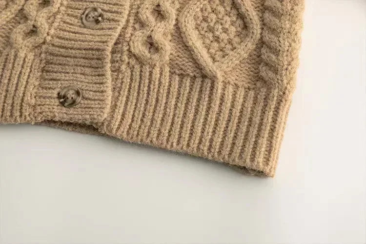 Classic Cable-Knit Cardigan – Cozy Button-Front Sweater for Kids