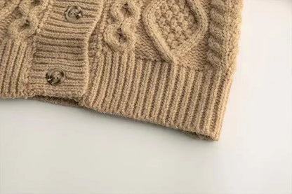 Classic Cable-Knit Cardigan – Cozy Button-Front Sweater for Kids