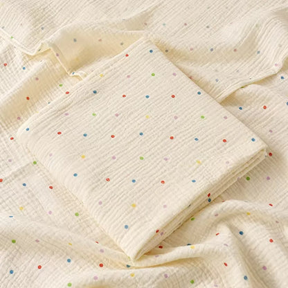 Playful Heart & Animal Print Cotton Muslin Baby Blanket