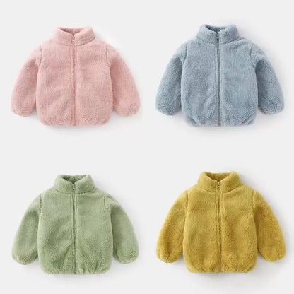 Plush Teddy Fleece Zip Jacket for Babies & Kids